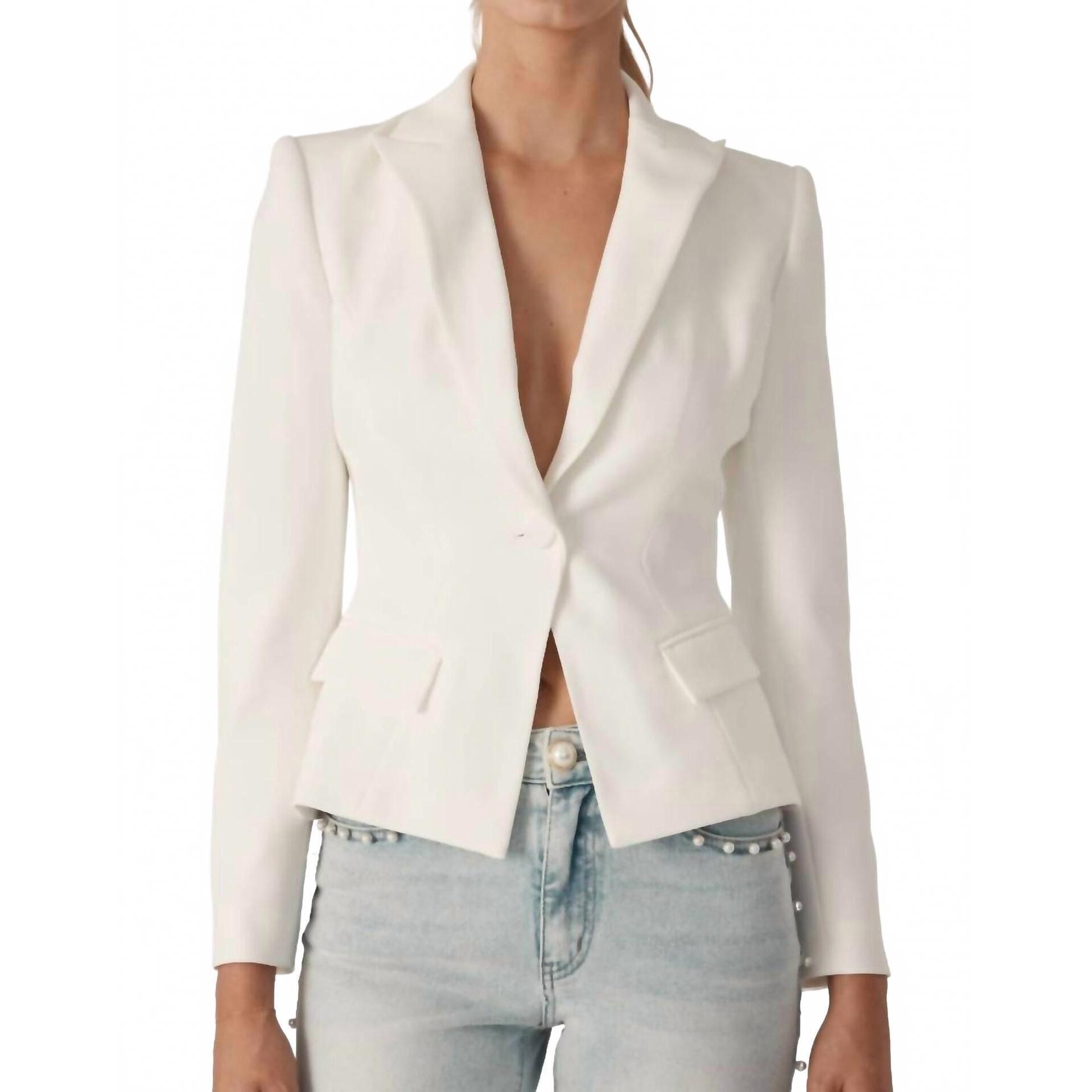 Generation Love Cream Tailored Single-Button Blazer